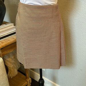 Lush Houndstooth Pleated A-Line Skirt Size Medium